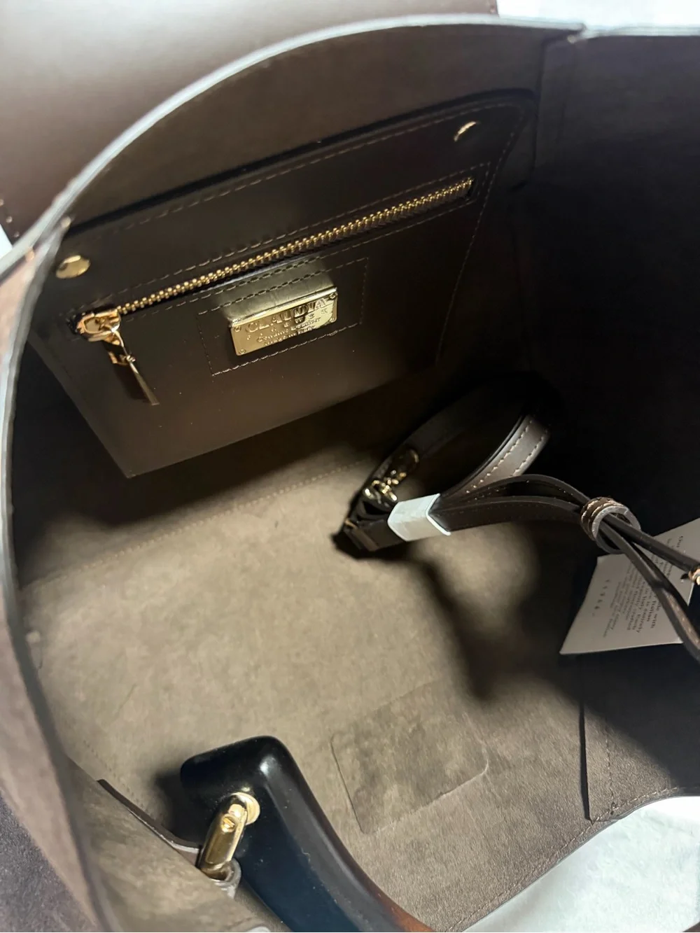 Claudia Brown Leather & Suede Top-Handle Satchel/Crossbody